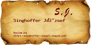 Singhoffer József névjegykártya