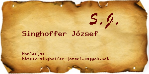 Singhoffer József névjegykártya